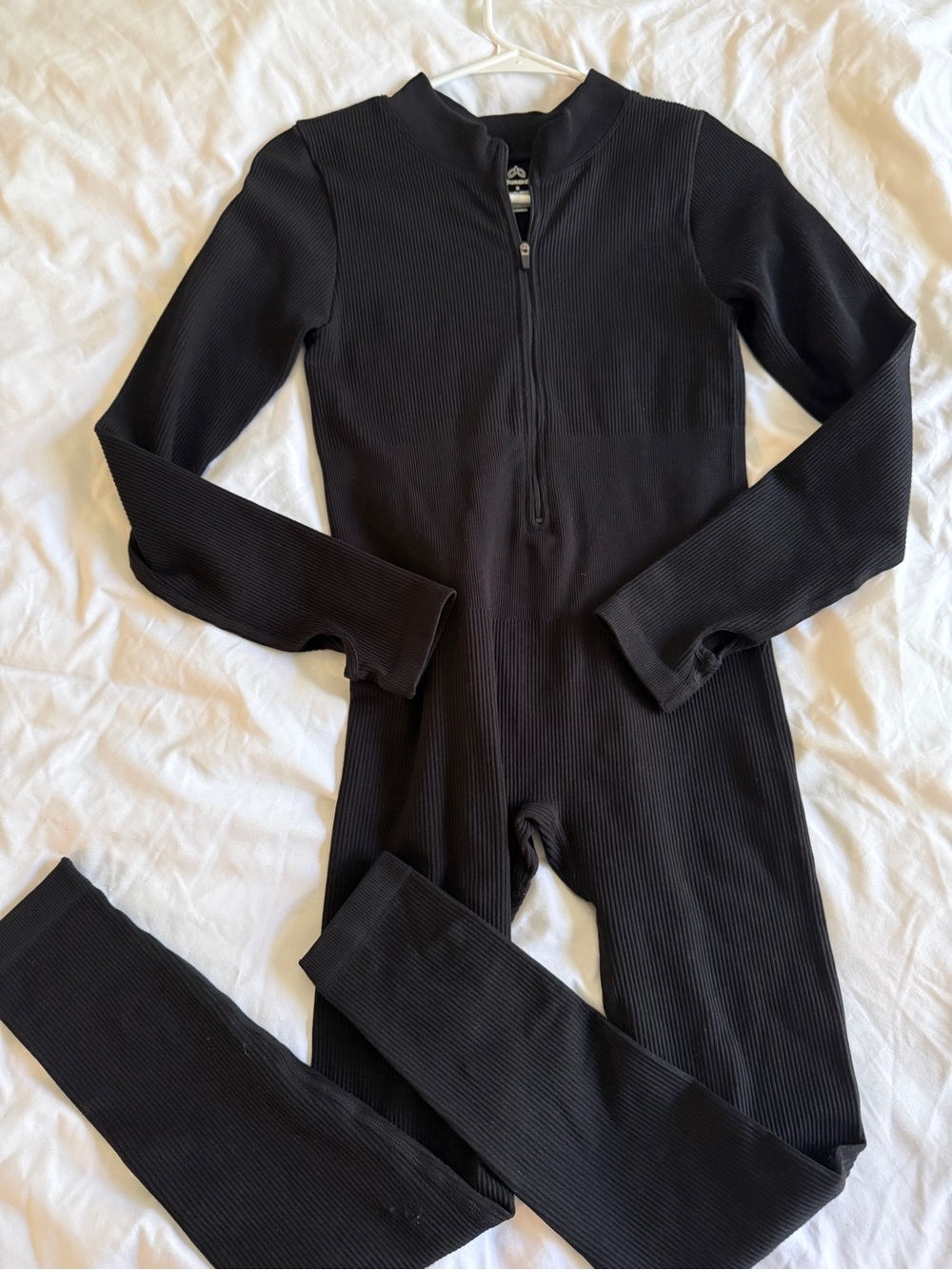 Black Ribbed Jumpsuit